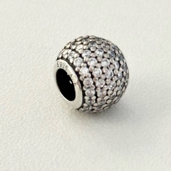 Pandora Clear CZ Pave Lights Sparkly Round Ball Bead Charm - Picture 6 of 6